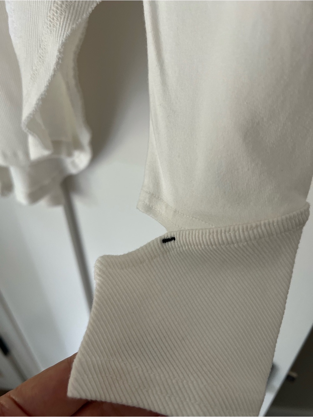 FP Movement Simply Layer Open Back Top M Ivory Ribbed Thumbhole Long Sleeve - Picture 8 of 11